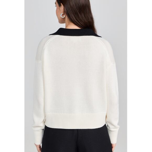 Velvet Lucie v-neck Sweater cream/black NWT X-Small - Picture 2 of 11